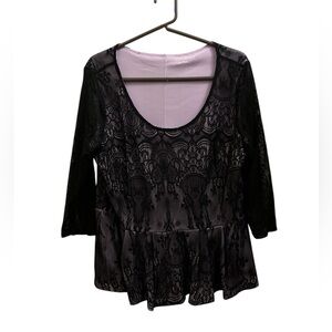 Lane Bryant Black Lace Shirt